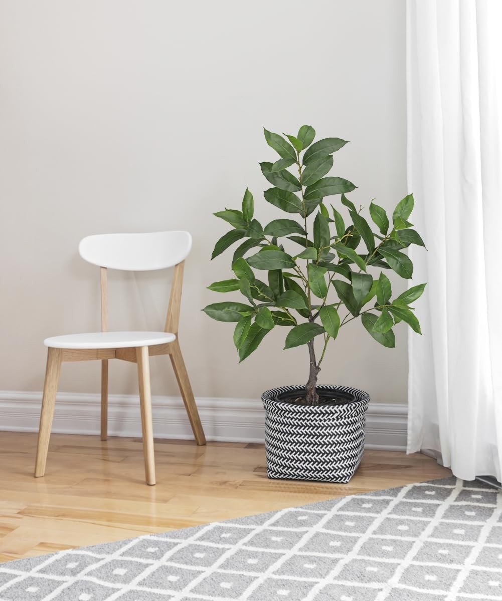 36.6″ Artificial Faux Potted Tree Modern Farmhouse Real-Touch Plastic Greener…
