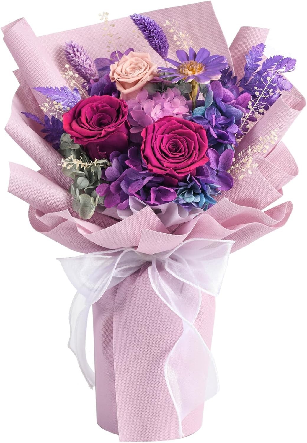 Handcrafted Preserved Flower Bouquet in Elegant Packaging – Perfect Gift for Her