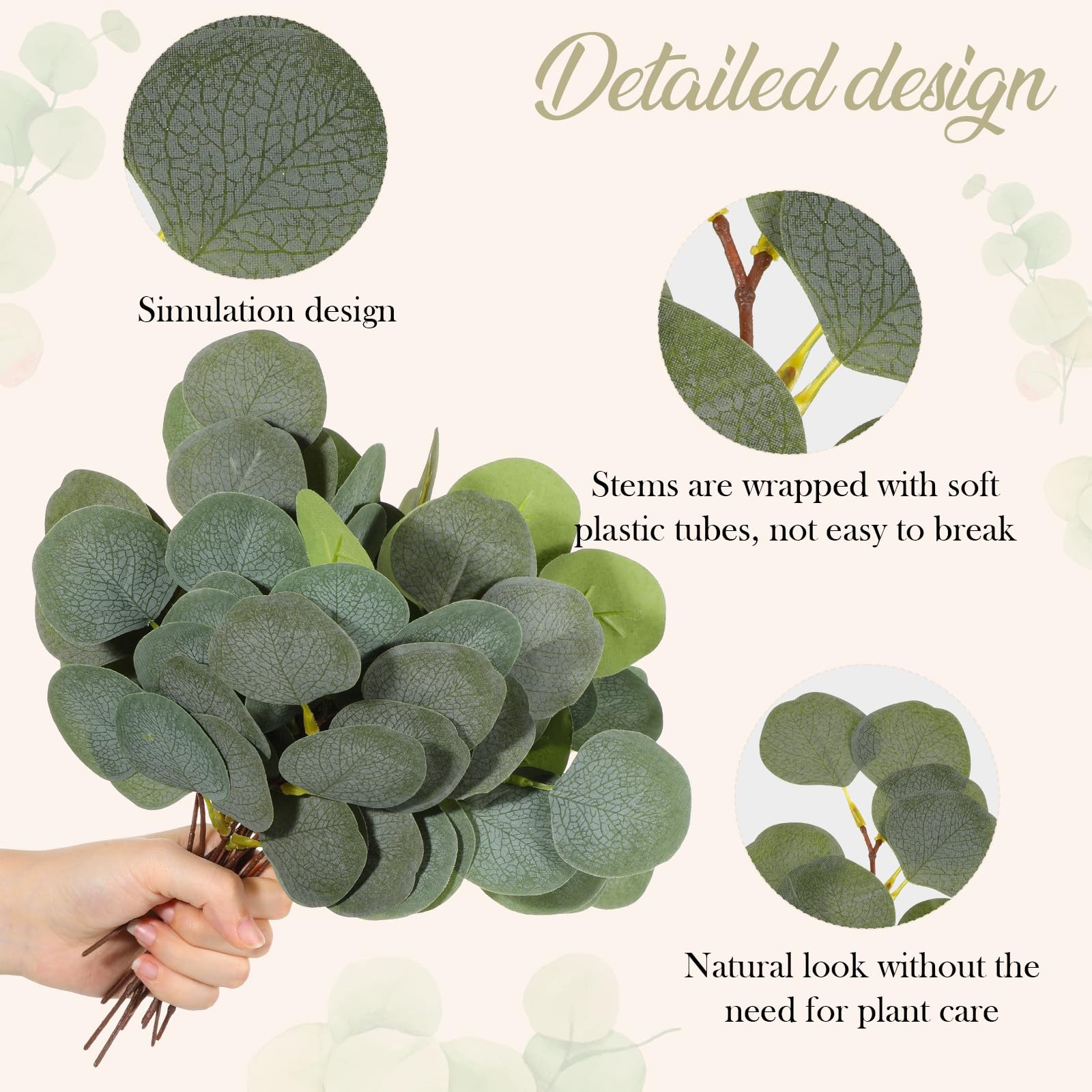 70 Pieces Artificial Eucalyptus Leaves, 11 Inches Tall
