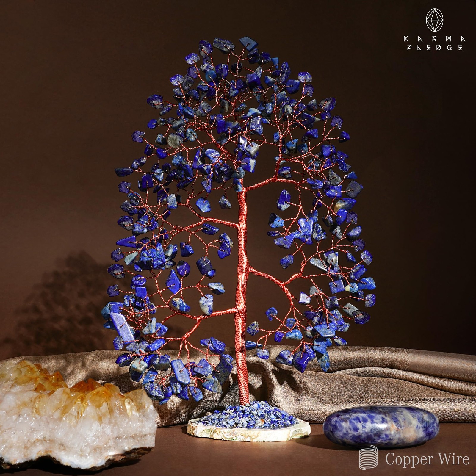Crystal Tree of Life Birthday Gifts for Women, Men, Frineds, Handmade Lapis L…