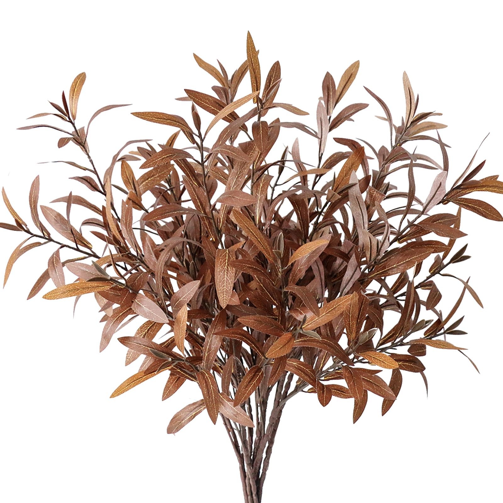 6Pcs Faux Olive Branches for Vases,23.6” Tall Faux Fall Stems for Vases,Brow…