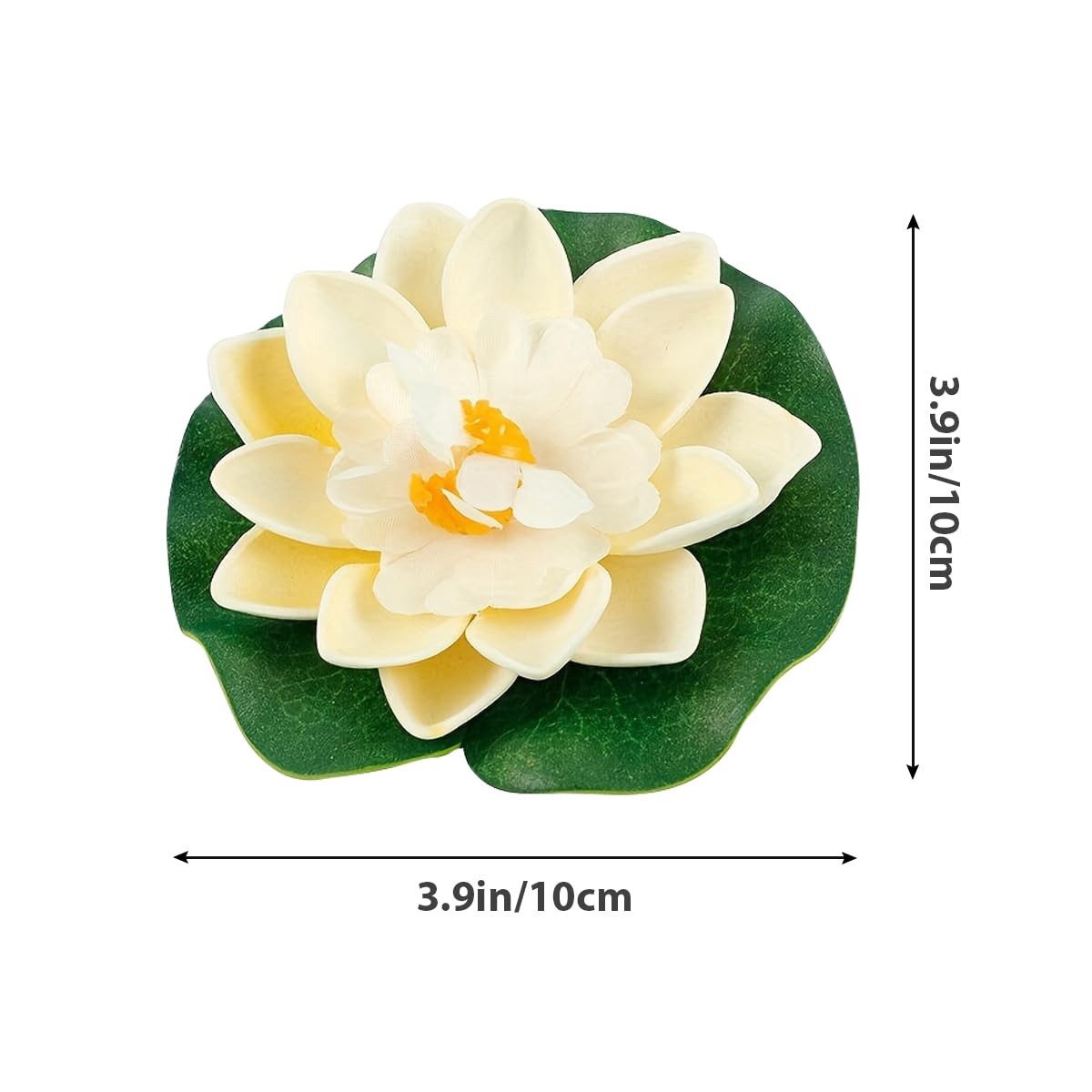 6 Pcs Artificial Floating Foam Lotus Flower with Water Lily Pad, Lifelike Orn…