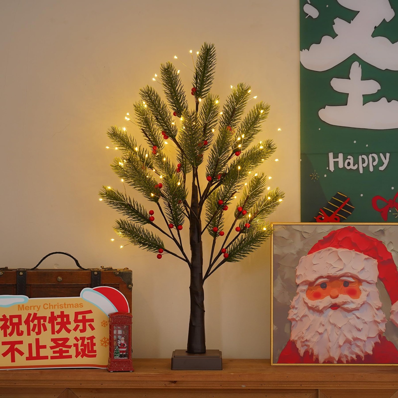 72 Artificial Lamp with Timer, DIY Christmas Tree Lights, USB/Battery Powered…