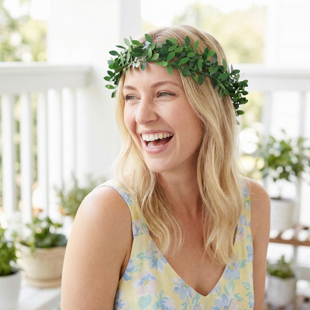 Natural Look Green Leaves Vine Garland for Floral Headbands and Event Decorating