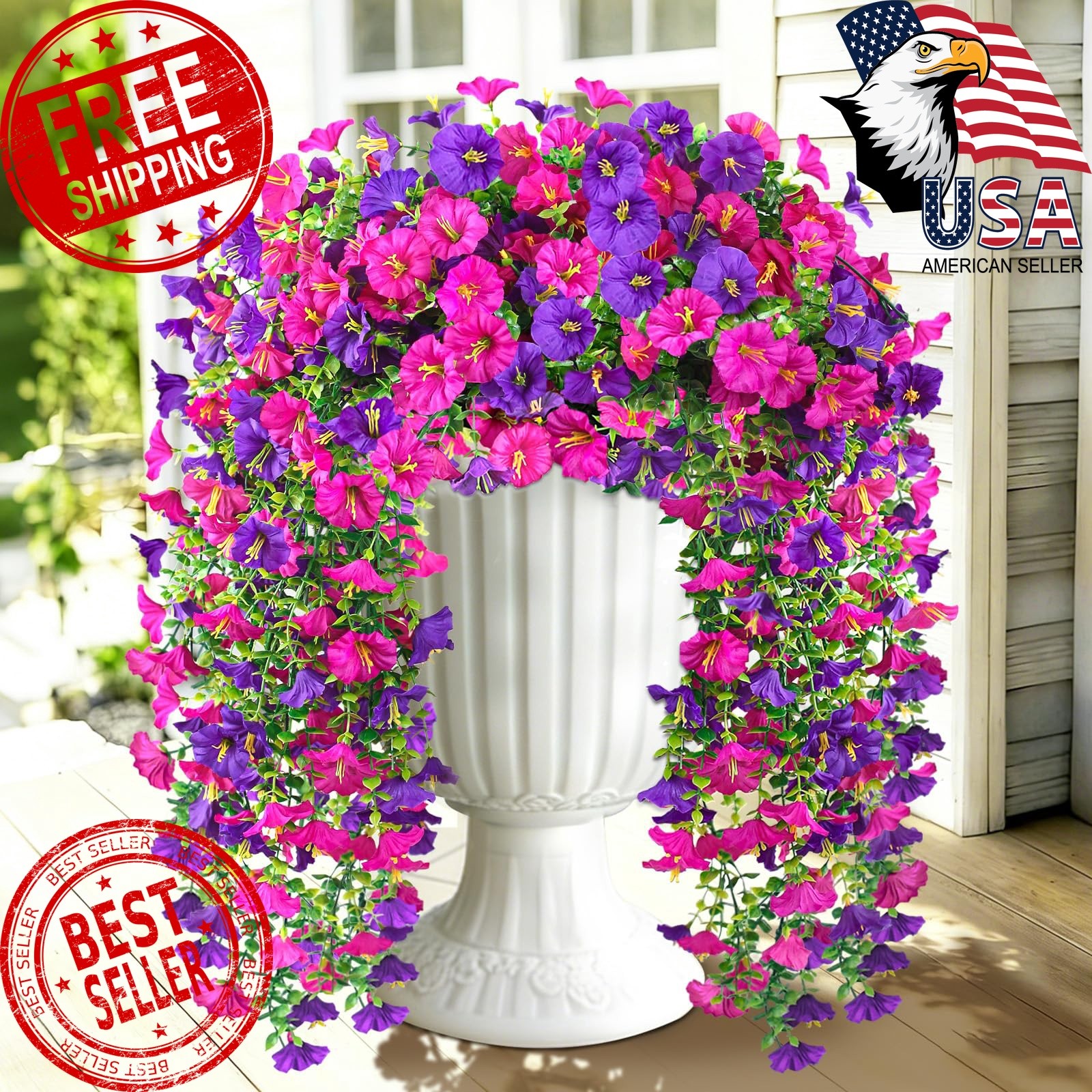 Julako 2pc Flowers Fuchsia Lightpurple