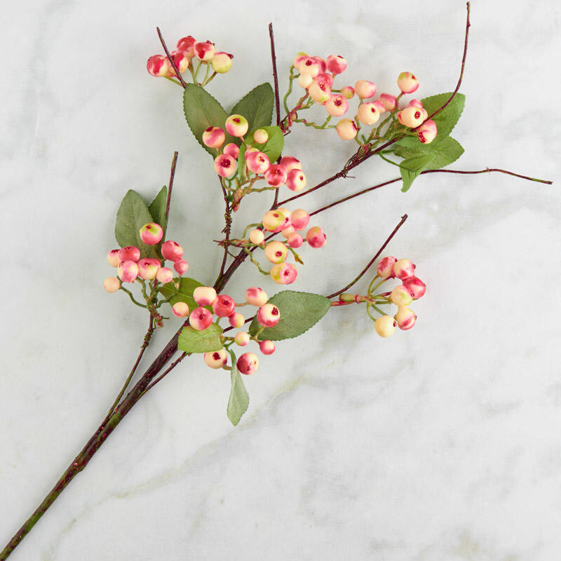 Set of 2 Pink Artificial Hypericum Berry 27″ Floral Sprays