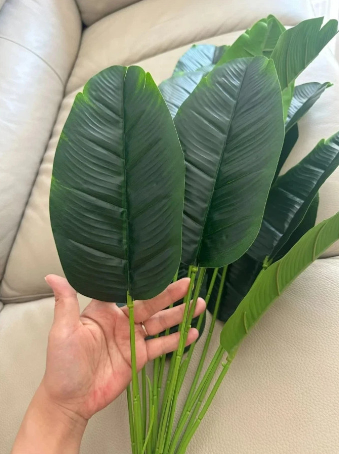 1pc Artificial Plants Large Tropical Palm Tree Fake Banana Plants Leaves Real