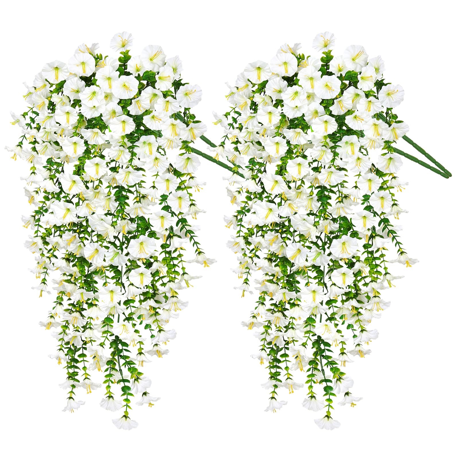 Artificial Fake Hanging Flowers Plants for Outdoor Decoration 2PCS Faux Silk …