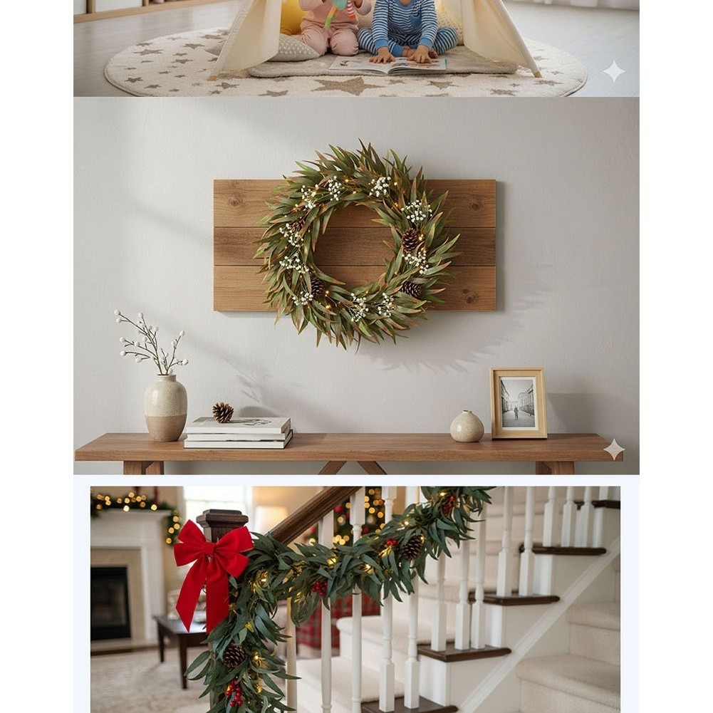 Artificial Eucalyptus Leaves Vine Rattan Fake Greenery for Wedding Table Home