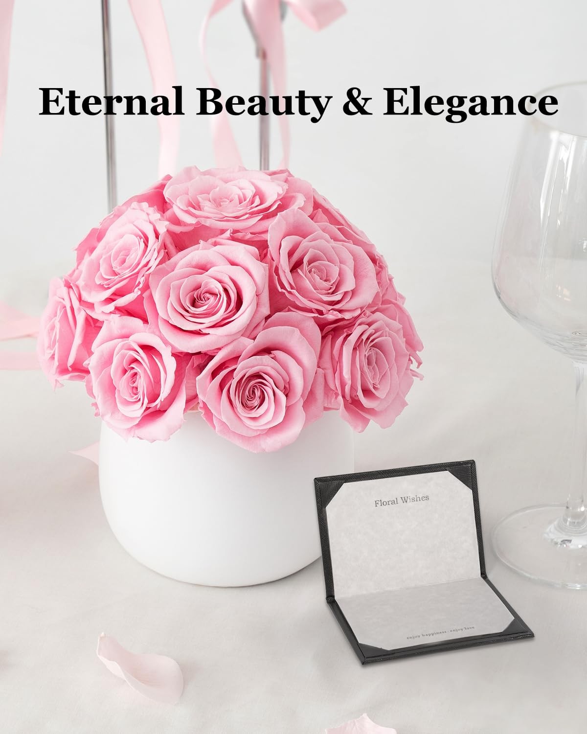 Preserved Flowers Vase Ceramic Decor, Eternal Flower Vases for Centerpieces, …
