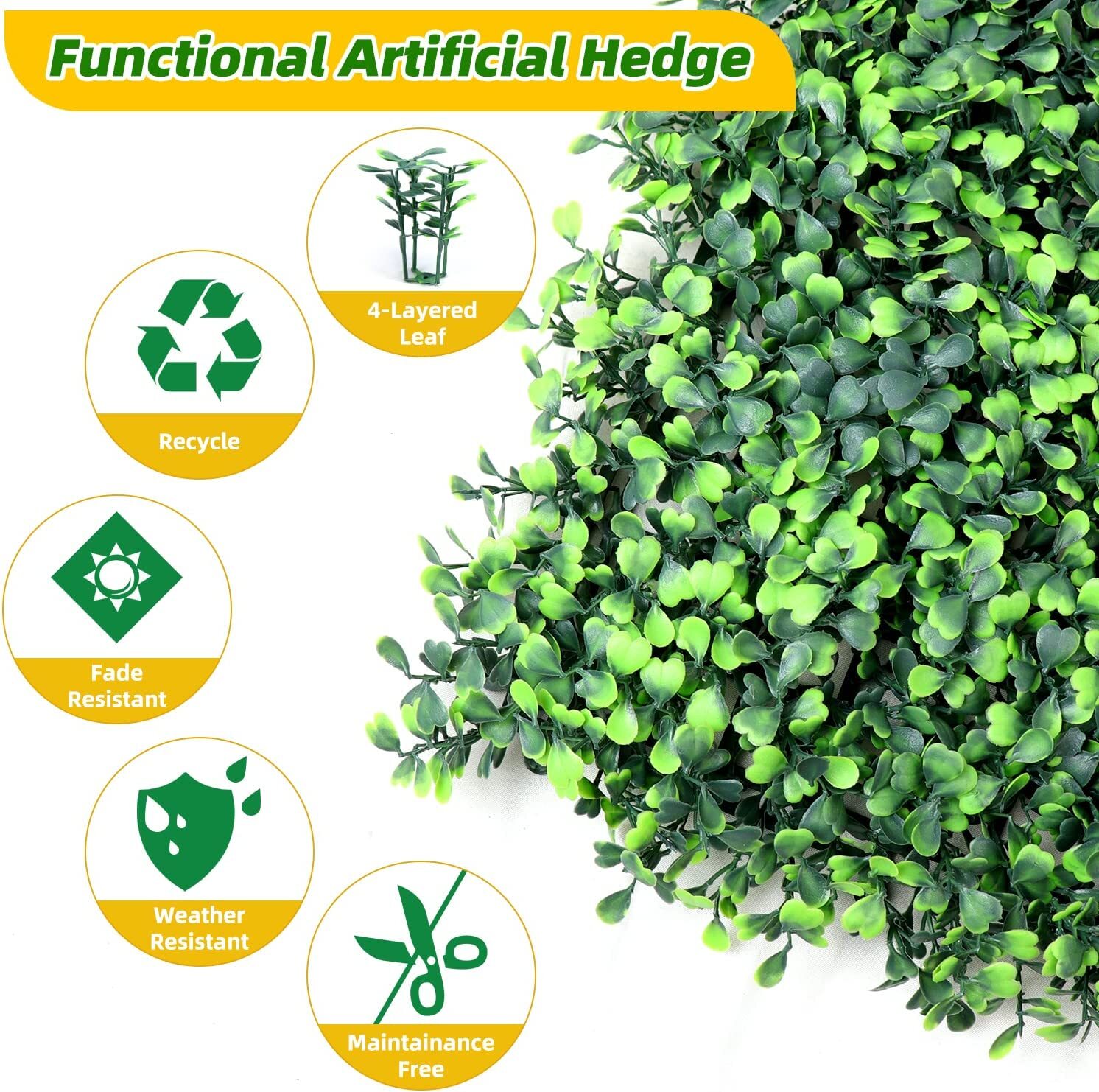 Artificial Plant Grass Mat Greenery Boxwood Wall Hedge Plant Fence Foliage Panel