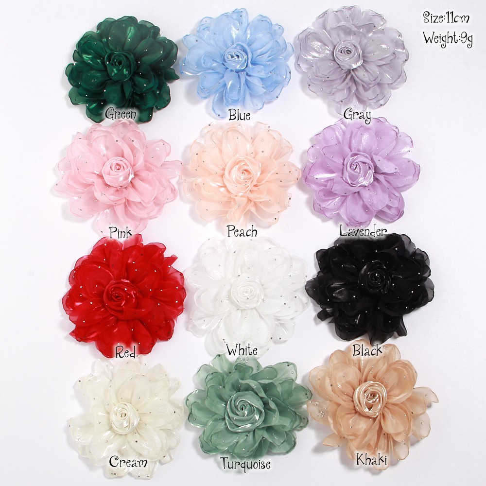 11cm Women’s Fabric Three-dimensional Artificial Flower for Brooch Suit Jacket