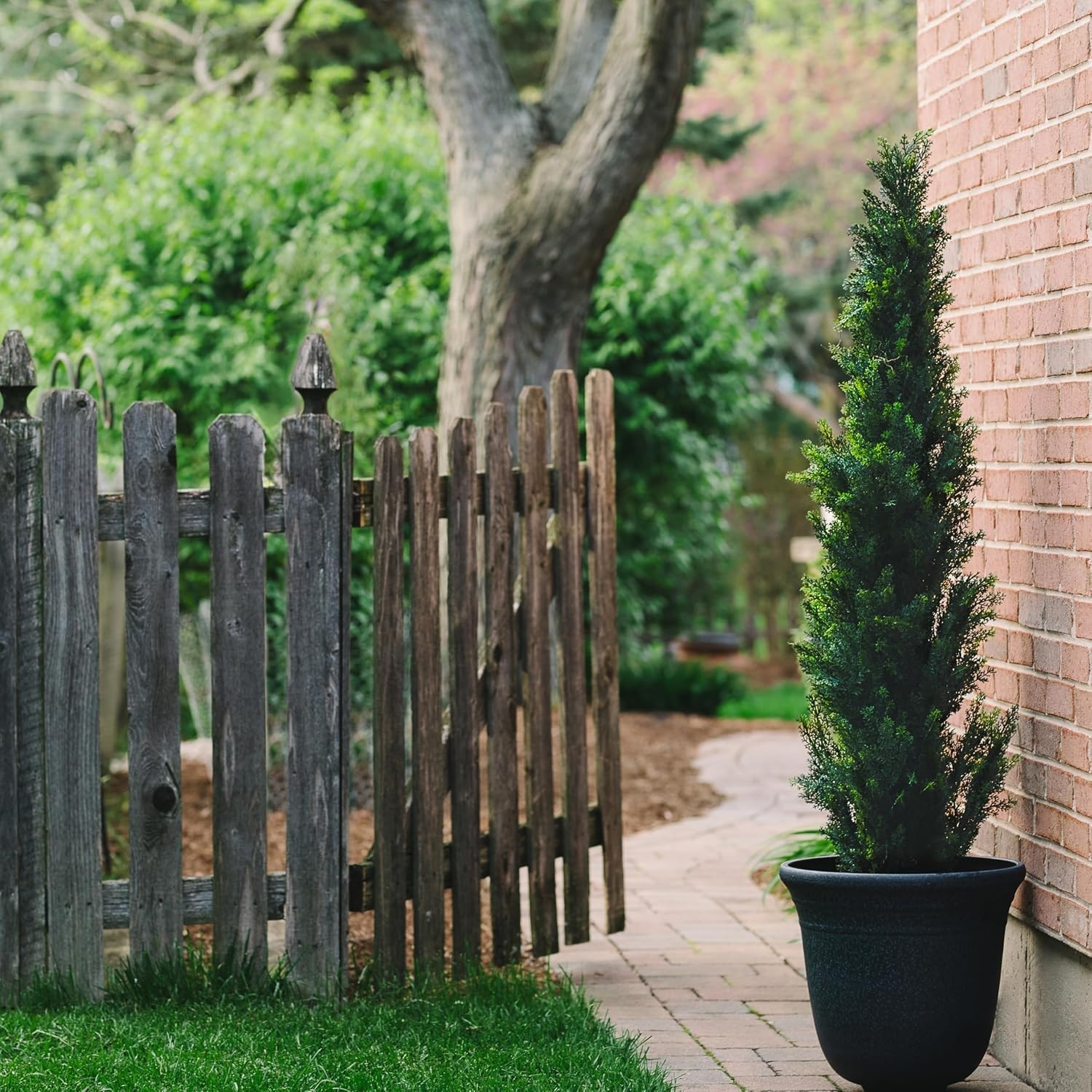 Porch & Garden Decor: 5ft Faux Cedar Trees, Set of 2