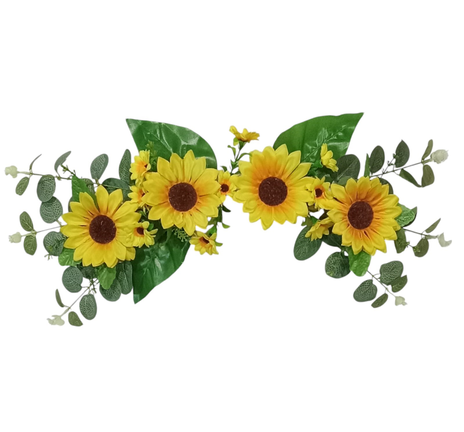 Sunflower 20″ (Display-Ready) Wall Door Window Arch Swag Silk Flower Decor B2265