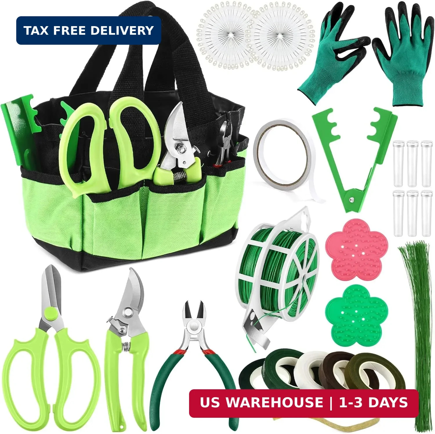207 Pcs Flower Arrangement Supplies Florist Garden Tool Gift Kit for Women Inclu