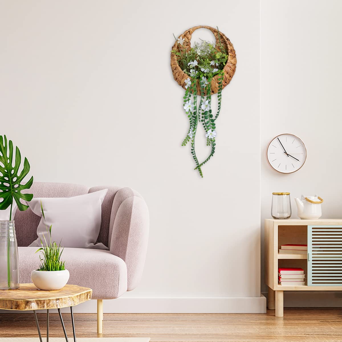 22inch Artificial Handing Plants for Wall Art Decor,Greenery Wall Decorations…