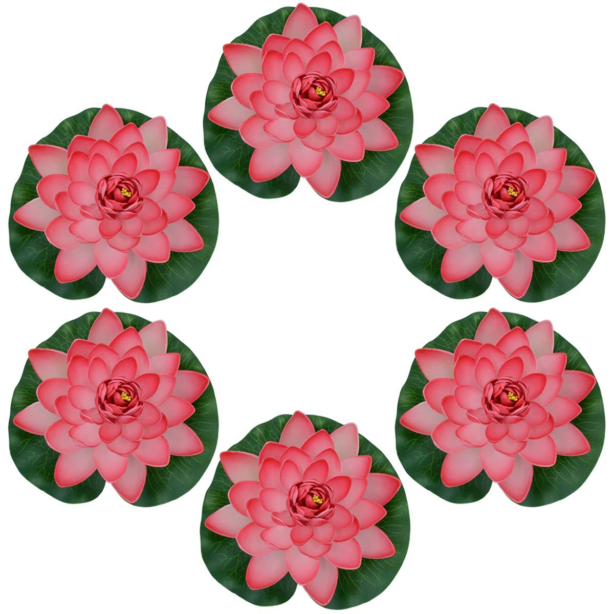 Floating Foam Lotus Flower 7″ Peach – Set of 6 for Garden Pond Decor