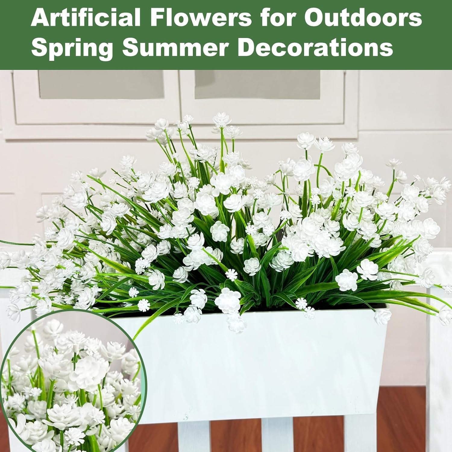Low Maintenance 12 Bundles of UV Resistant Faux Flowers – Outdoor and Indoor Use