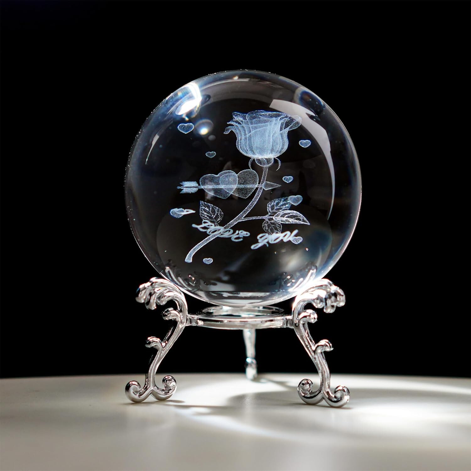 Valentine’s Day Crystal Ball Gift Rose Flower Romantic Home Vintage Decoration