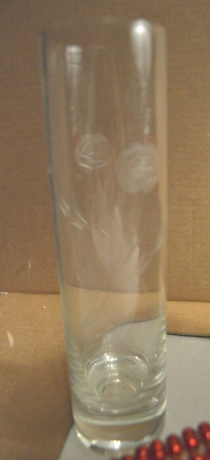 Artificial Roses Flowers Bouquet with Cut Crystal Vase ~14″ Tall Overall