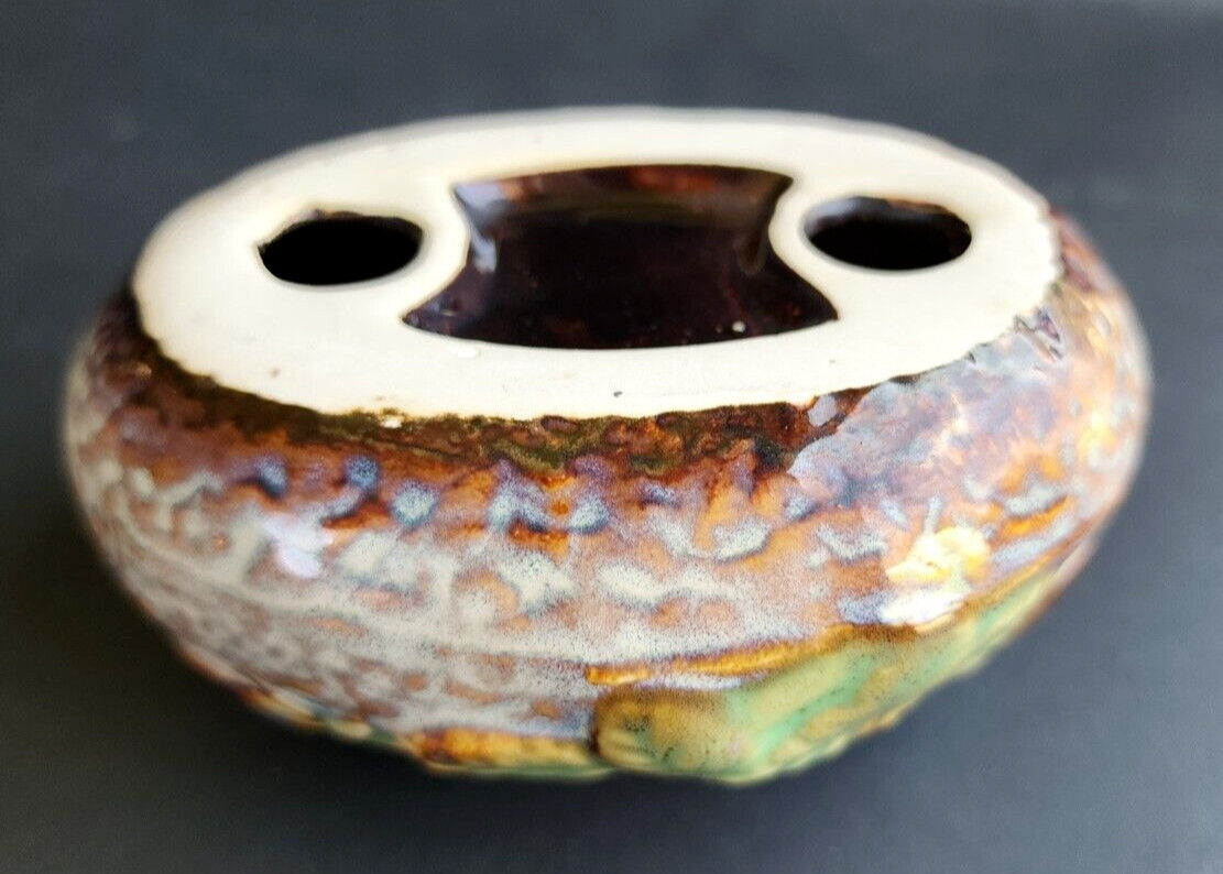 LOVE floral faux rock decor glossy home or gift ceramic glazed oval shape