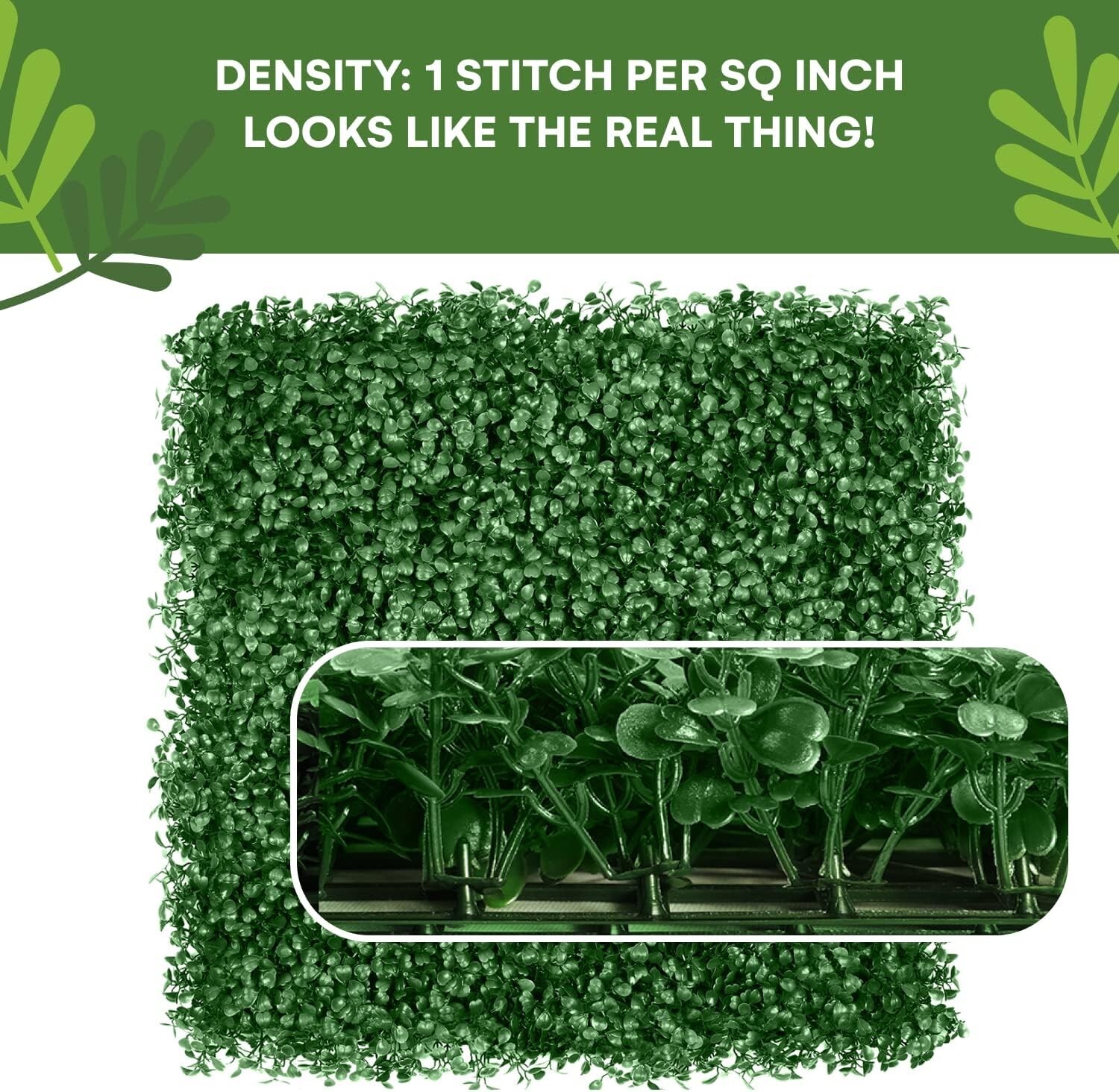Realistic Grass Wall Panels – UV Protected – Pack of 12 – Includes Zip Ties