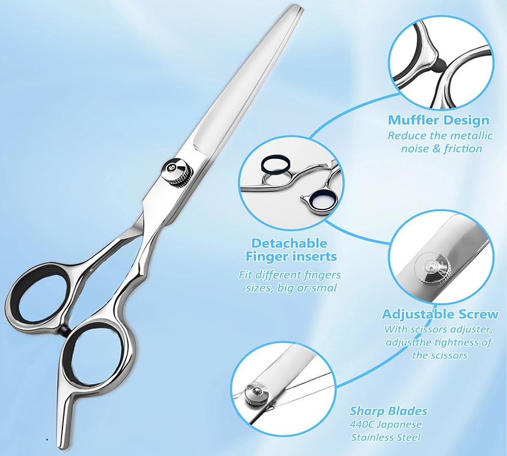 Hair Cutting Scissors, Professional Scissors Razor, 6.69, Silver