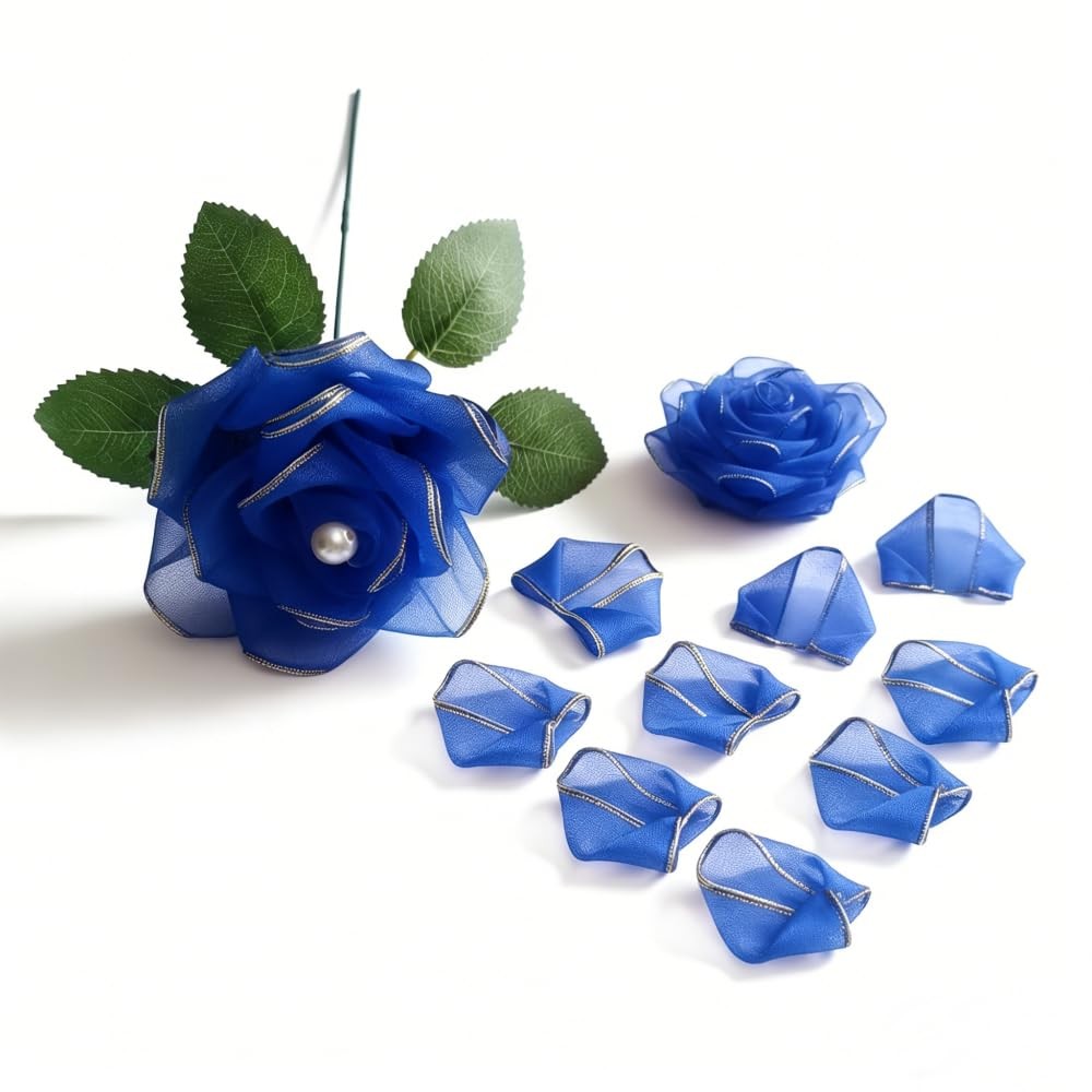 300Pcs Pre-Cut Tulle Rose Petals Half-Finished Chiffon Petals for Festival DI…