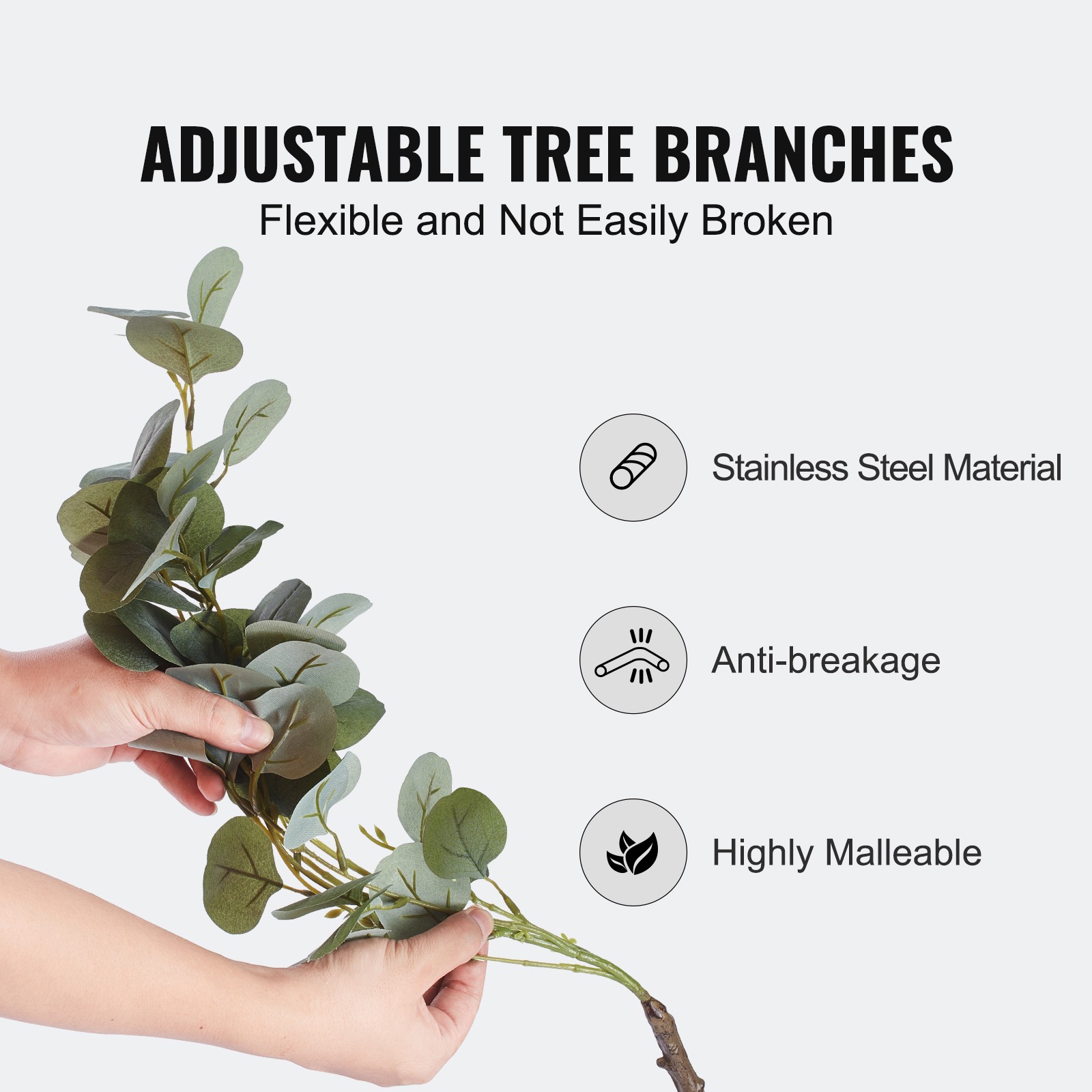 VEVOR Artificial Eucalyptus Tree 6ft Tall Fake Faux Silk Plant Home Decor in Pot