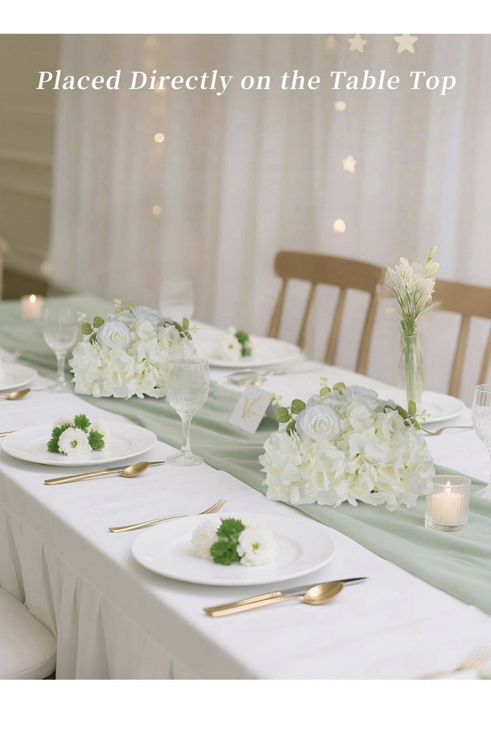 Artificial Flower Balls For Wedding Centerpieces 2 Pcs 11.8″ White Hydrangeas