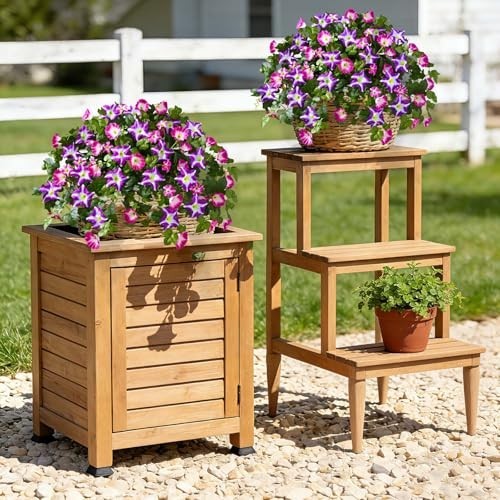 8PCS UV Resistant Artificial Petunias – Mixed Color Faux Silk Flowers for Garden