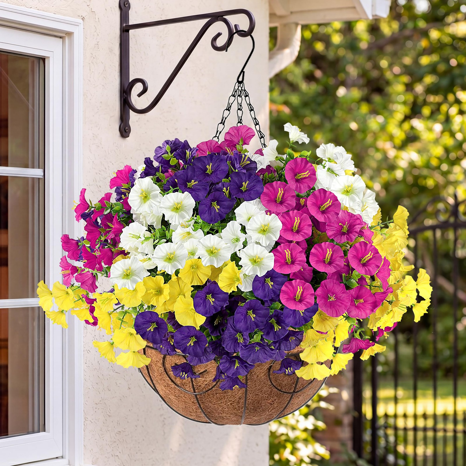 Artificial Flowers for Outdoors with Baskets Hanging Plant Faux Flowers UV Re…