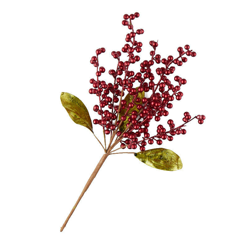 Factory Direct Craft Artificial Dense Foam Metallic Red Berry Sprays | 2 Sp