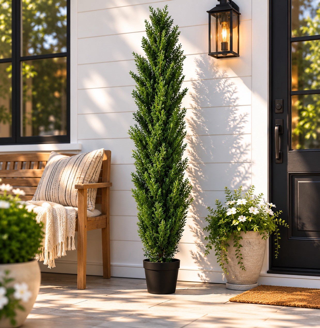 6’ UV Artificial Topiary Cedar Tree Indoor/Outdoor