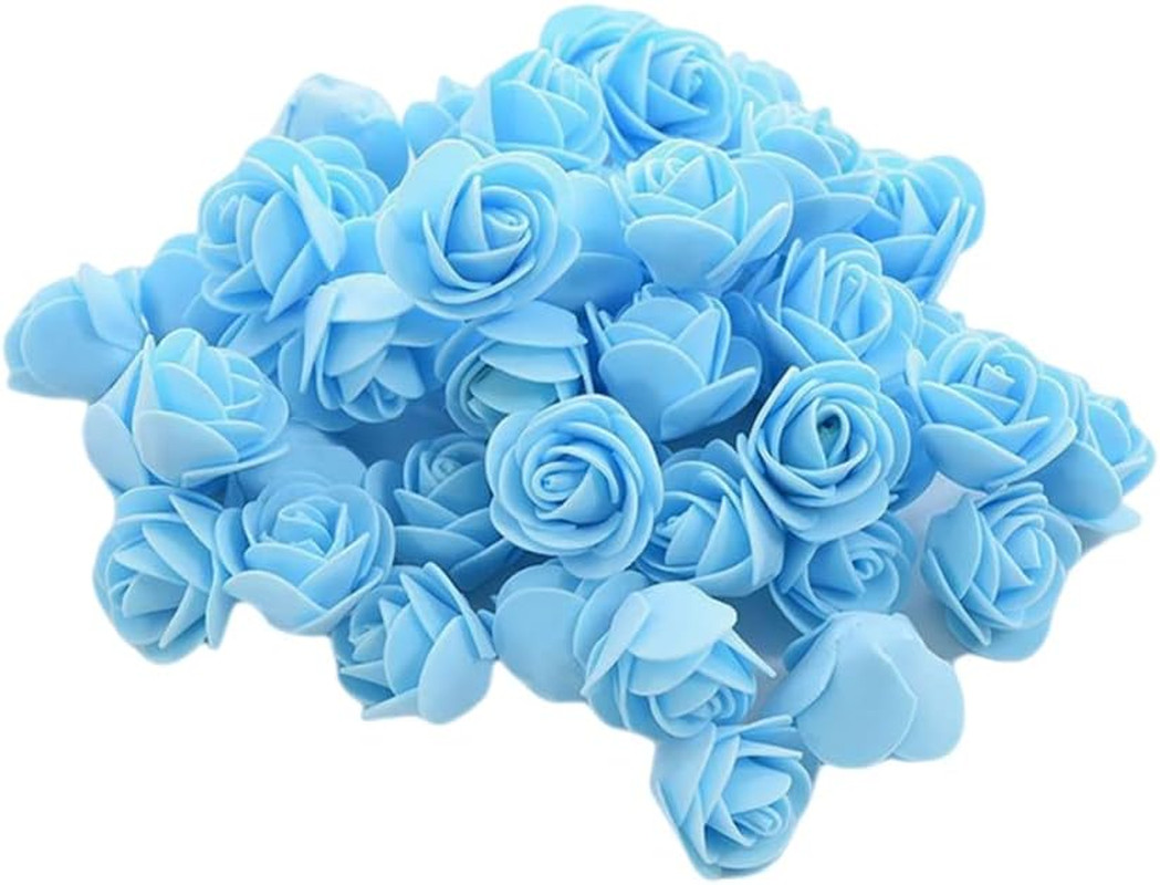 Mini Fake Roses Artificial Flowers 100 PCS 3.5cm Red Foam Rose Head for DIY Craf