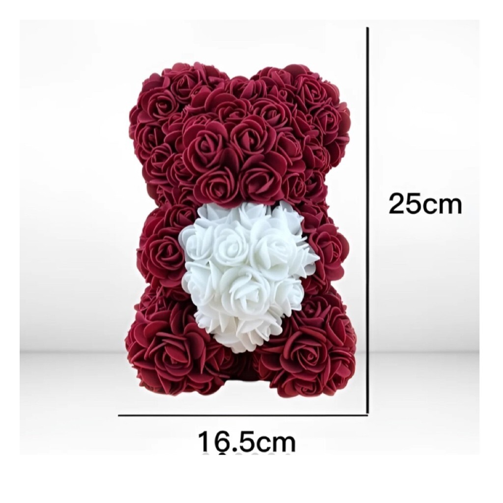 Rose Teddy Bear Rose Flower Bear Gifts for Valentine 25cm
