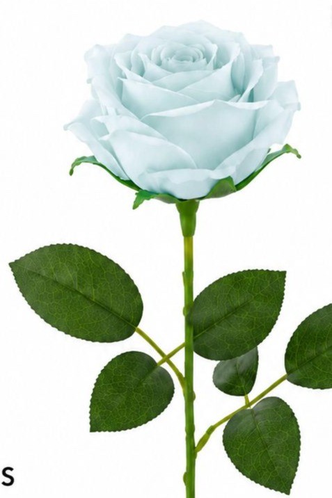 Set of 6 Artificial Light Blue Rose Stems 20 Inch Faux Roses Dusty Blue Wedding
