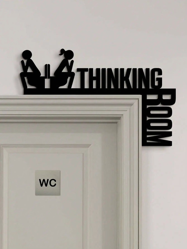 “Room for Thinking” Humor Metal Toilet Sign – Bathroom Wall Decor 1pc