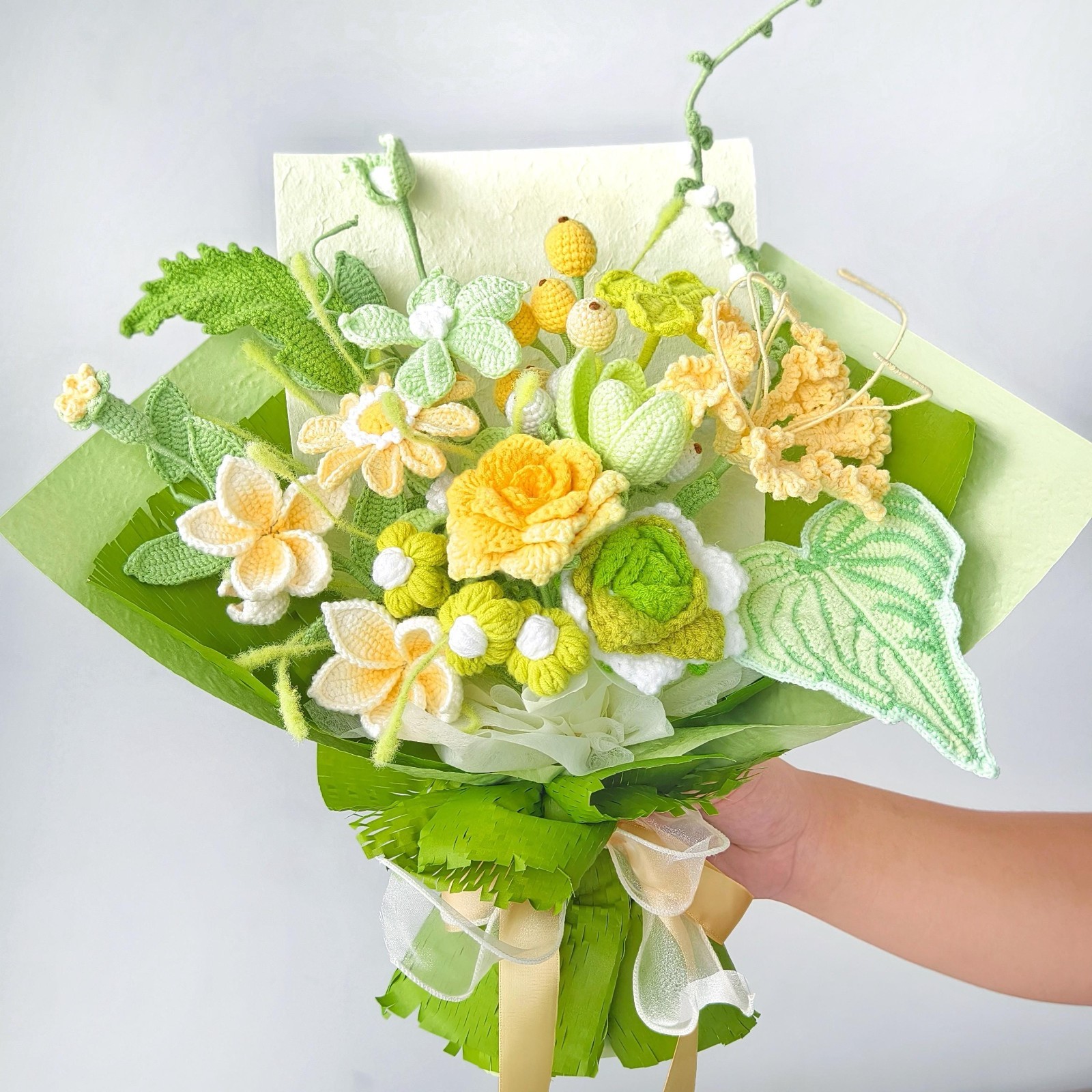Crochet Sunflower Bouquet Handmade Yarn Flower Artificial Flowers Gift for Her
