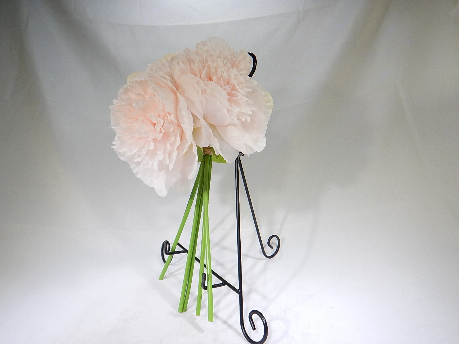 Artificial Peony Silk Flower Leaf Bouquet 4 Flower Heads Bouquet Decor TF