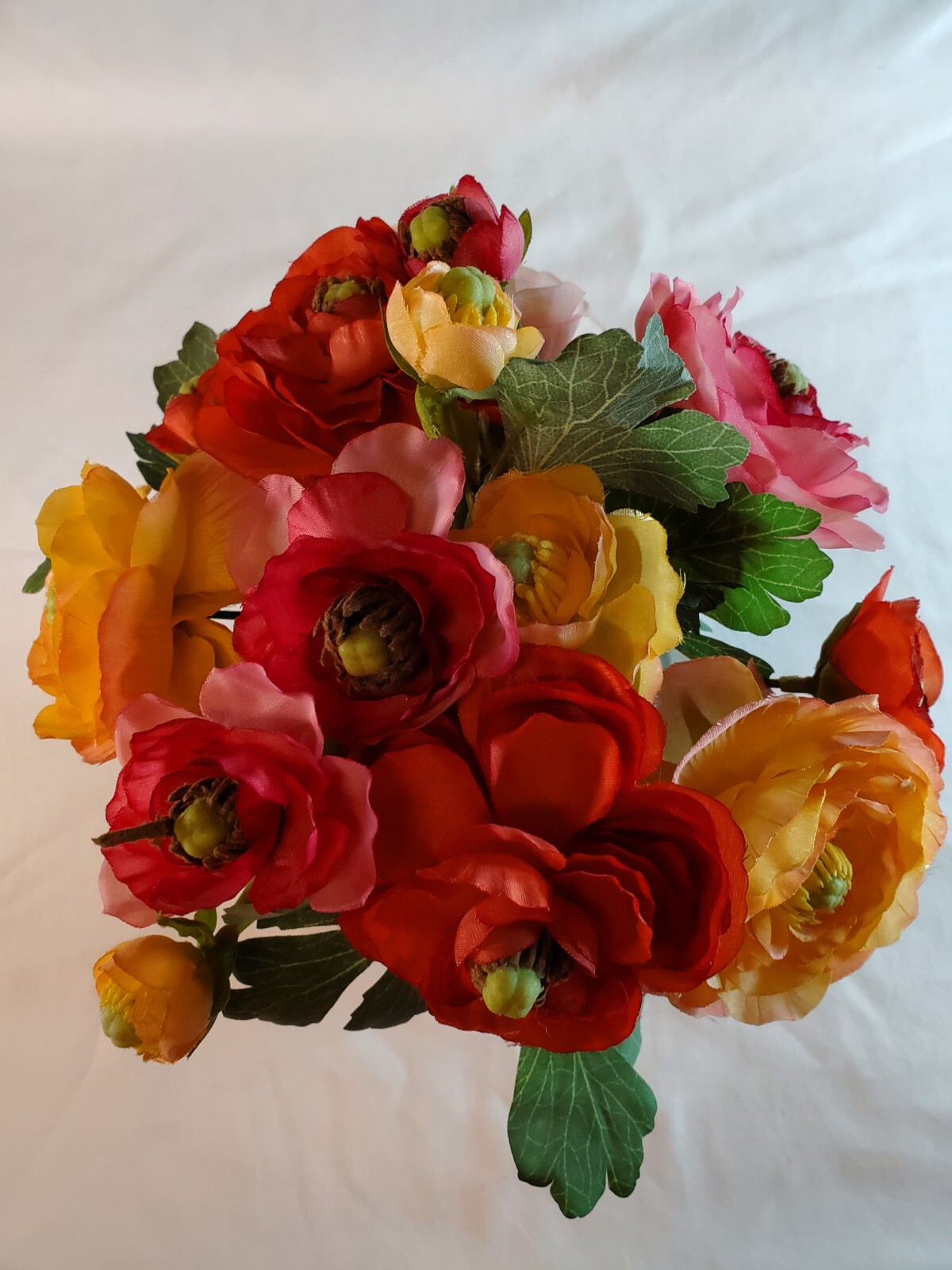 Pier 1 Imports Ranunculus Flower Bouquet Arrangement in Ceramic Pot