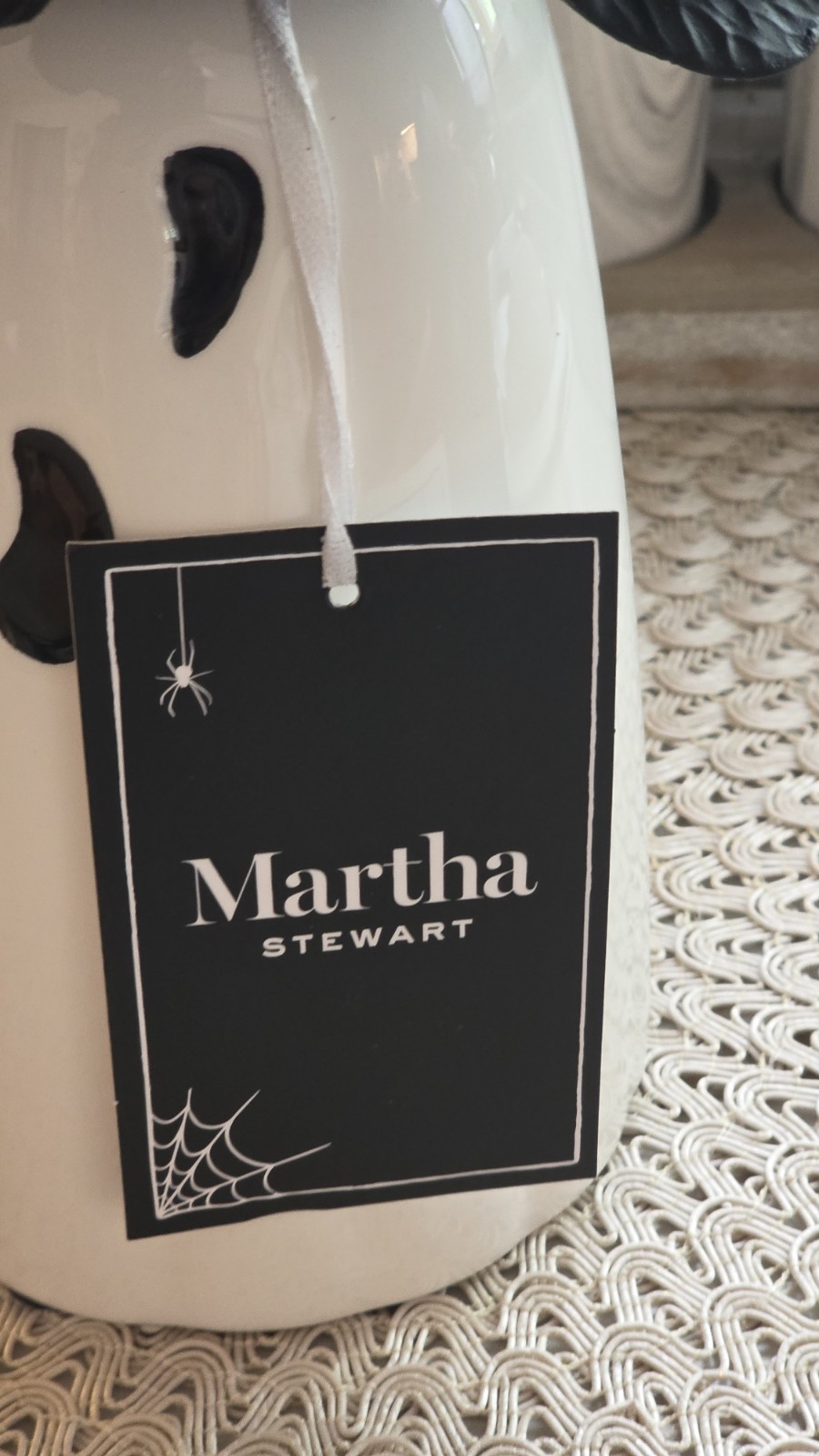 Martha Stewart Halloween Black Flower Floral Arrangement Ghost Vase