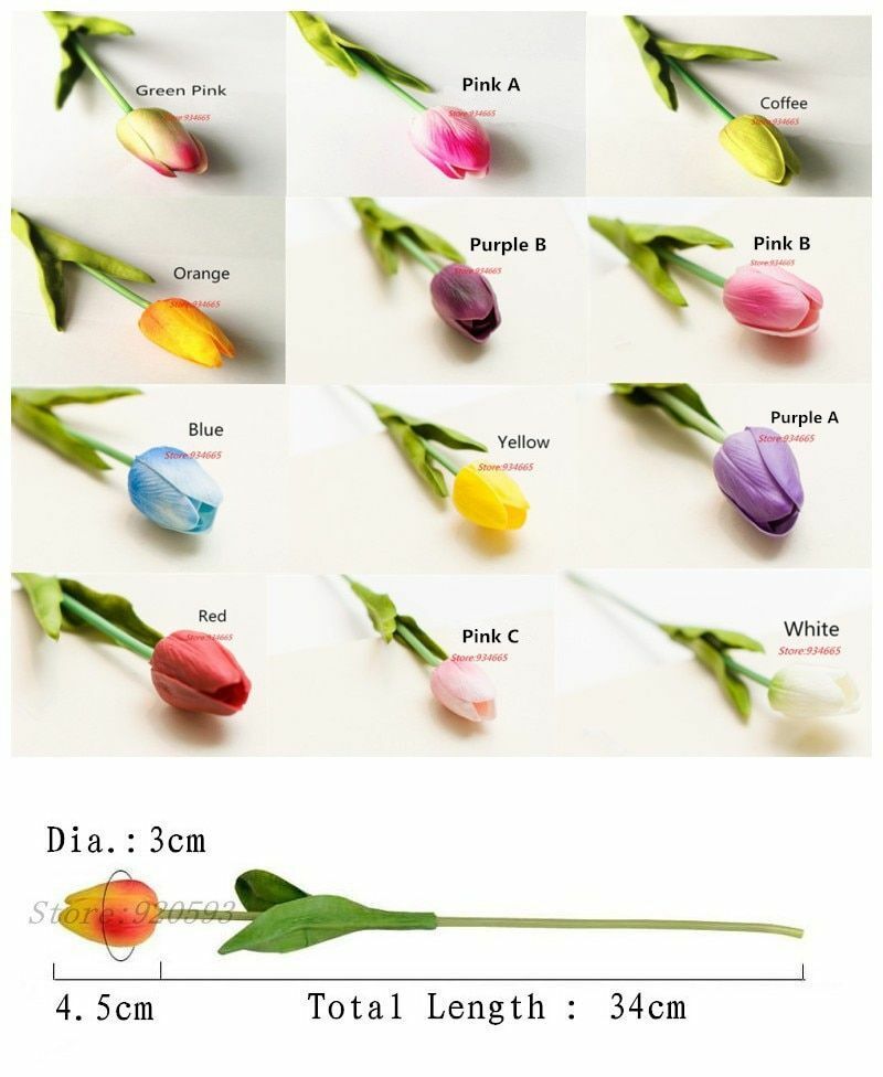 31pcs PU Mini Tulip Artificial Flower Wedding Floral Bouquet Decor NEW