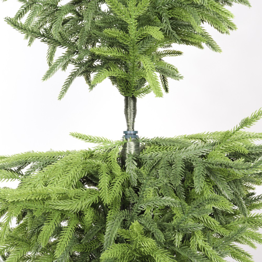 4′ Artificial Real Touch Pine Tree in Black Plastic Pot, 2pc/set