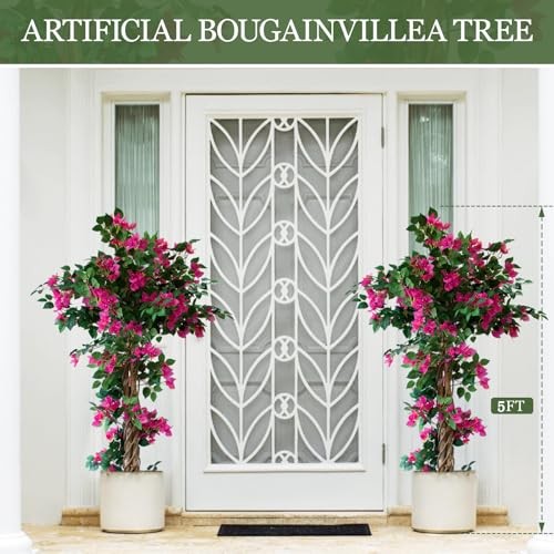 5FT Tall Bougainvillea Artificial Tree for Outdoors or Indoors, Faux 5ft 5in 1