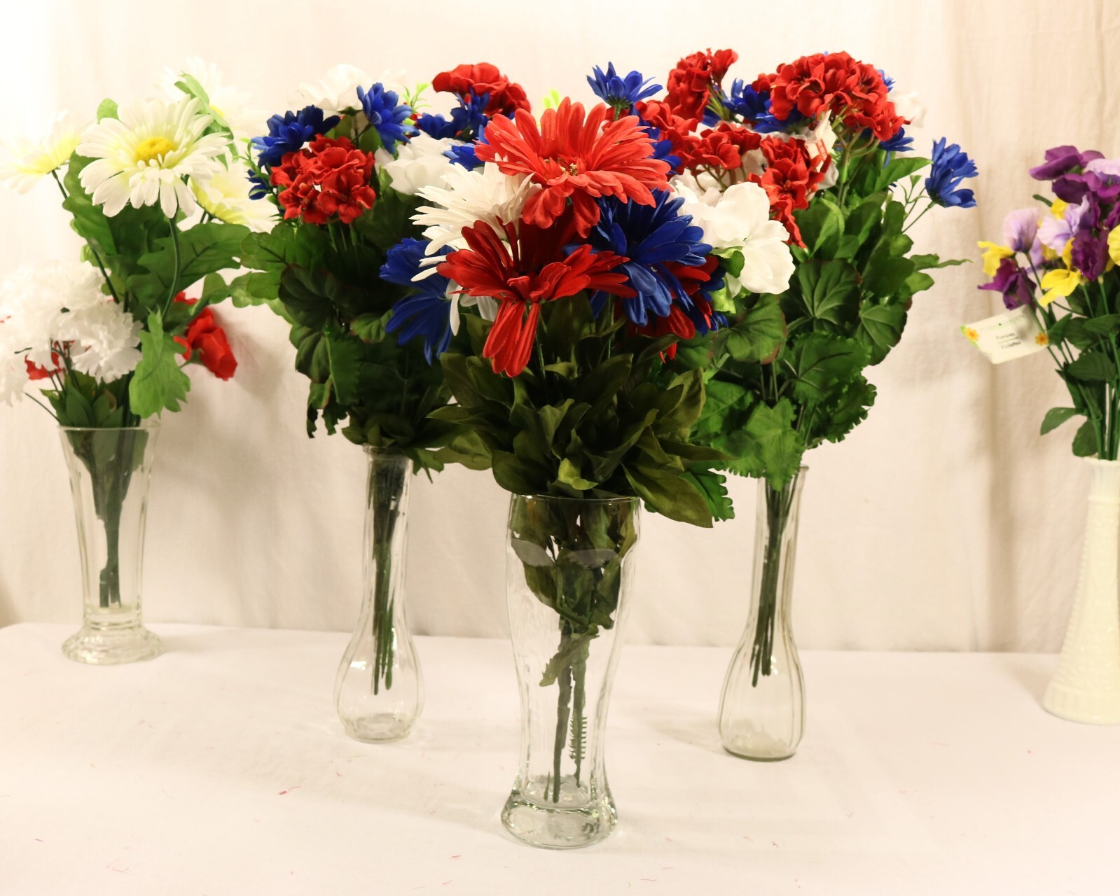 Artificial Flowers Large Lot Various Types & Colors + 6 Vases Read Description