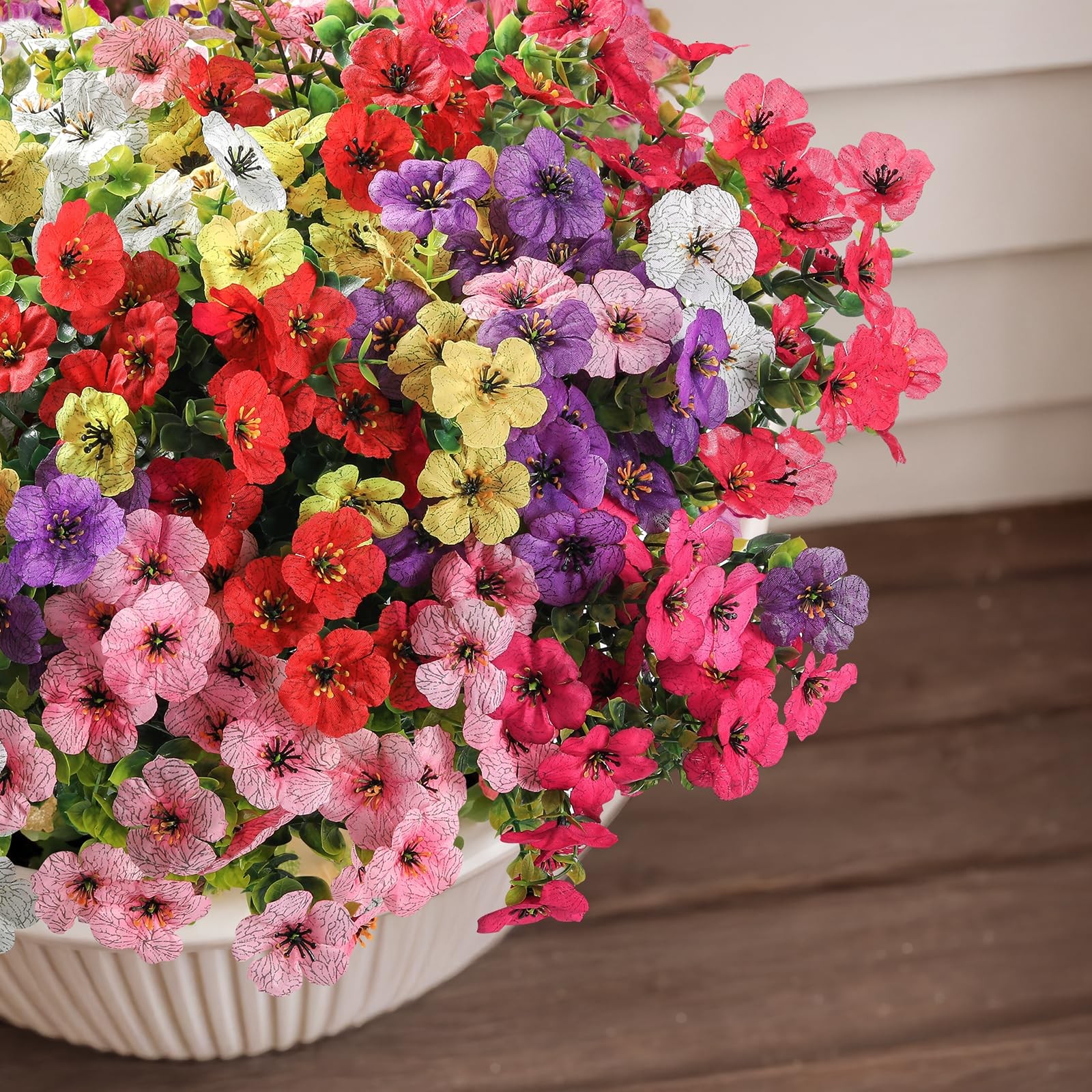 24 Bundles Artificial Flowers for Outdoor Indoor Garden Home Decoration, Look…