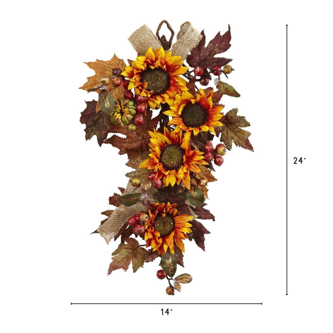 24″ SUNFLOWER/ BERRY TEARDROP