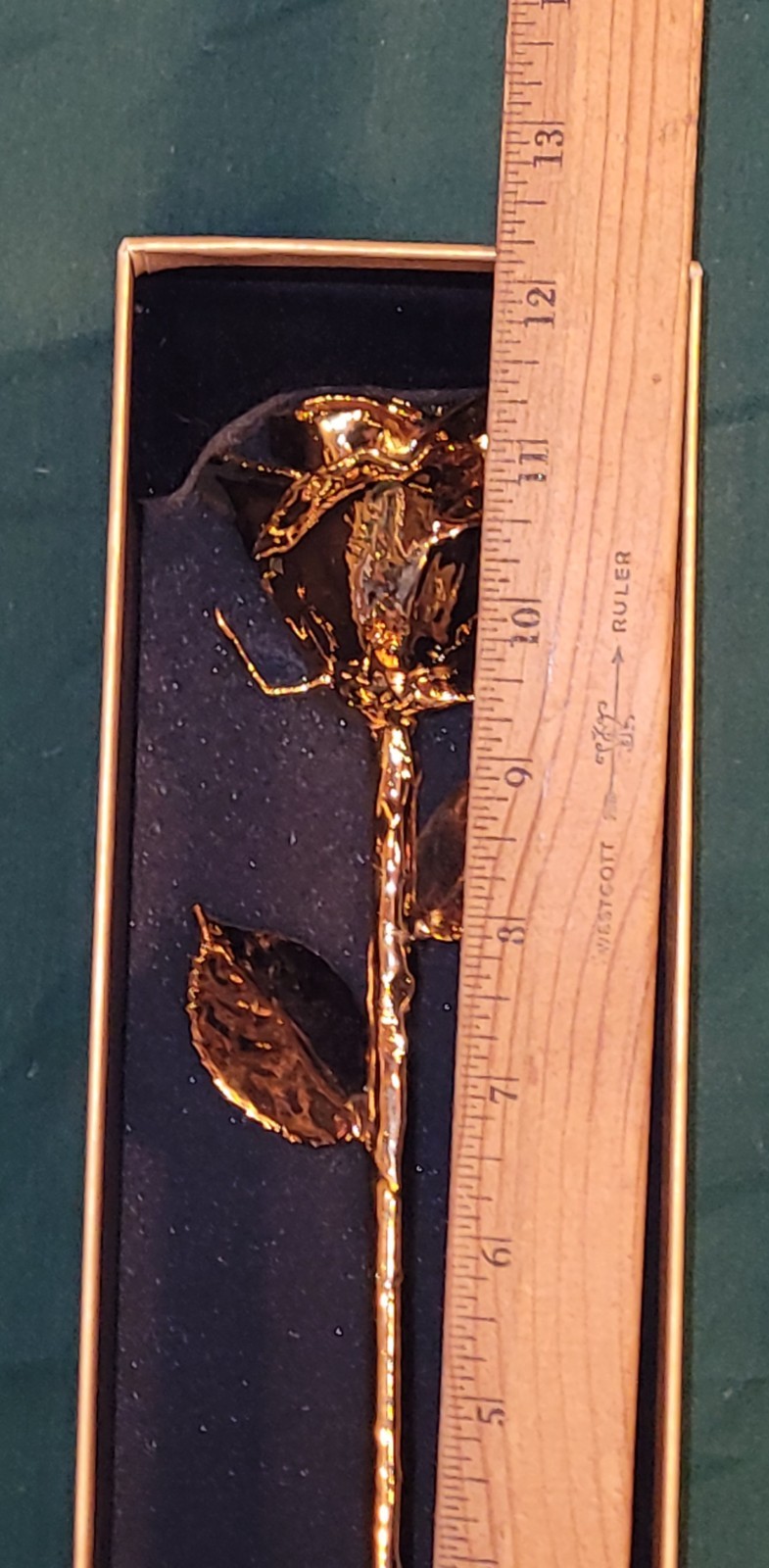 REAL 24K GOLD ROSE, Genuine One Of A Kind Rose Hand Dipped In 24K Gold In Box