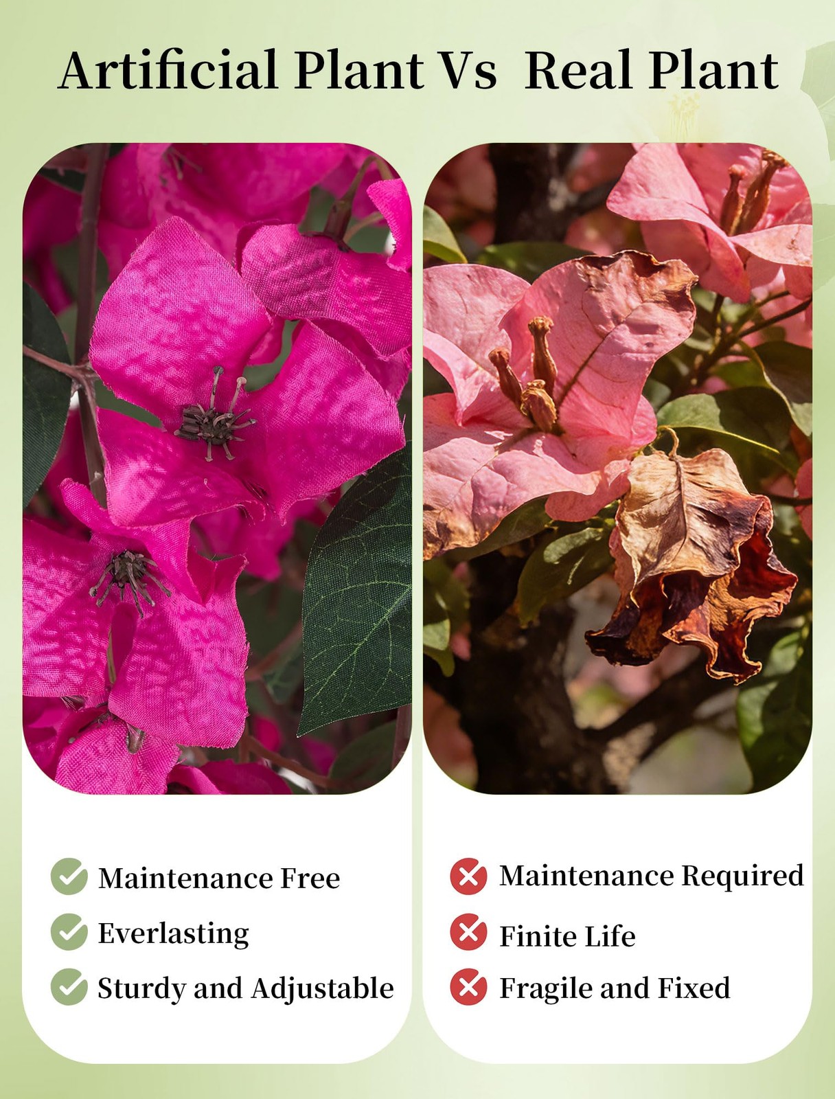 Bougainvillea Artificial Tree for Porch: 2-Pack 3.9ft Hot Pink Fake Flower Tr…